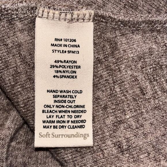 Soft Surroundings Clio Dress 2X Brown Heather Ribbed Knit Long Sleeve Maxi NWT - Picture 7 of 8